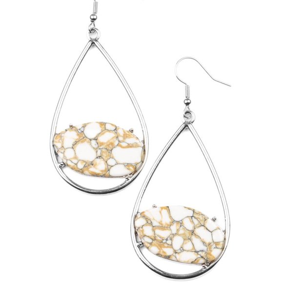 Tropical Terrazzo - White Earrings - Picture 2 of 2